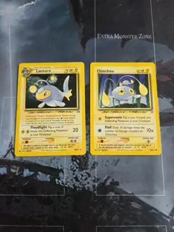 Chinchou 55/111 Lanturn 38/111 Neo Genesis Vintage Lot of 2 MP Pokemon Cards - Image 1