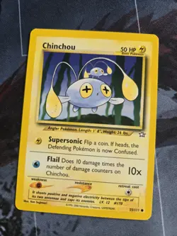 Chinchou 55/111 Lanturn 38/111 Neo Genesis Vintage Lot of 2 MP Pokemon Cards - Image 3