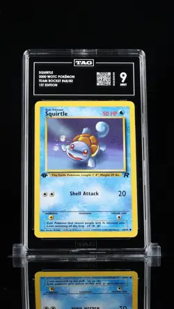 Squirtle Team Rocket First Edition 1st Ed. 68/82 Pokemon Card TAG 9 Mint! Rare! - Image 1