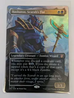 Hashaton, Scarab's Fist (Borderless) Commander: Aetherdrift Foil - MTG MYTHIC - Image 1