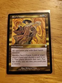 Seer's Vision - Invasion - MTG Magic - Uncommon - Blue Black Enchantment - Image 1