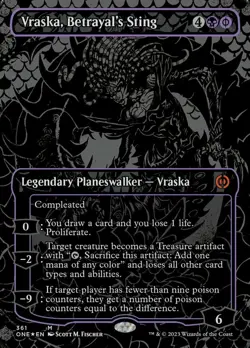 1x Vraska, Betrayal's Sting - Oil Slick Raised Foil Light Play MTG Magic - Kid I - Image 1