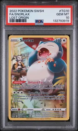 PSA 10 Snorlax TG10/TG30 Swsh11 Trainer Gallery Holo Lost Origin Pokemon TCG - Image 1