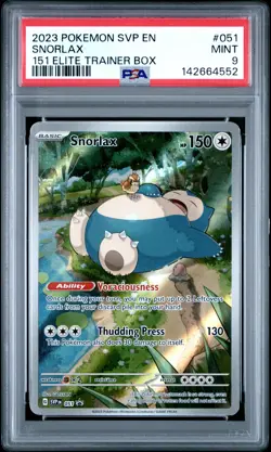 2023 POKEMON SVP EN-SV BLACK STAR PROMO 151 ELITE TRAINER BOX #051 SNORLAX PSA 9 - Image 1