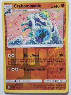REVERSE Crabominable 105/214 VLP/NM Unbroken Bonds Pokemon Card Tomokazu Komiya - Image 1