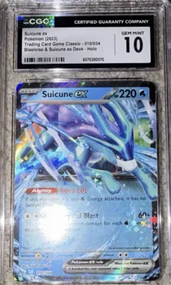 Pokemon Suicune ex PSA 10 010/034 EX Holo 220 HP Trading Card Game Classic 2023 - Image 1