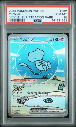 2024 POKEMON PAF EN-PALDEAN FATES SPECIAL ILLUSTRATION RARE #232 MEW EX PSA 10 - Image 1