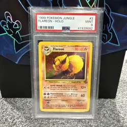 PSA 9 Mint 1999 Pokemon Flareon #3, Clefaible #1, Kangaskhan #5 Jungle Trio Set - Image 1
