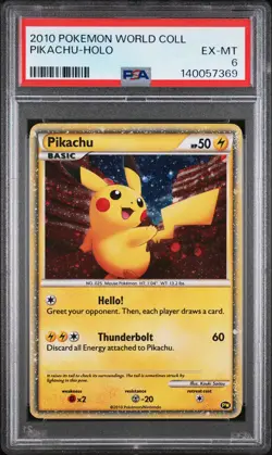 2010 POKEMON WORLD COLLECTION PIKACHU-HOLO PSA 6 - Image 1