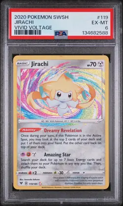 2020 POKEMON SWORD & SHIELD VIVID VOLTAGE #119 JIRACHI PSA 6 - Image 1