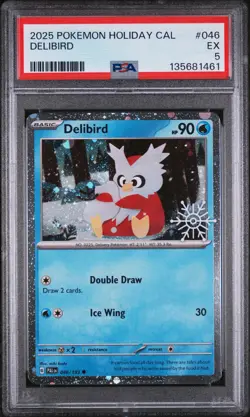 2025 POKEMON HOLIDAY CALENDAR #046 DELIBIRD PSA 5 - Image 1