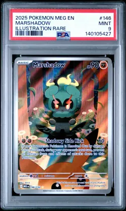 2025 POKEMON MEG EN-MEGA EVOLUTION ILLUSTRATION RARE #146 MARSHADOW PSA 9 - Image 1