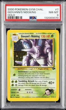 2000 POKEMON GYM CHALLENGE HOLO #7 GIOVANNI'S NIDOKING PSA 8 - Image 1