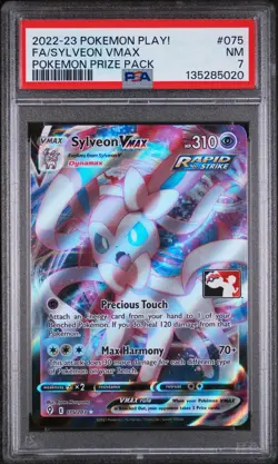 2022-2023 POKEMON PLAY! POKEMON PRIZE PACK #075 FULL ART/SYLVEON VMAX PSA 7 - Image 1