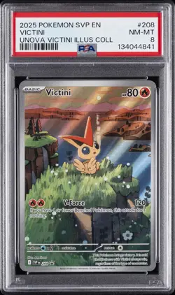 2025 POKEMON SVP PROMO UNOVA VICTINI ILLUSTRATION COLLECTION #208 VICTINI PSA 8 - Image 1