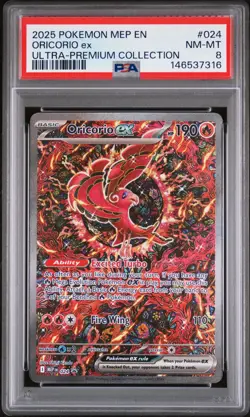 2025 POKEMON MEP PROMO ULTRA-PREMIUM COLLECTION #024 ORICORIO EX PSA 8 - Image 1