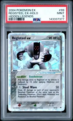 2004 POKEMON EX HIDDEN LEGENDS #99 REGISTEEL EX-HOLO PSA 9 - Image 1