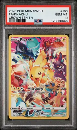 Pokemon Pikachu 160/159 Crown Zenith Secret Rare Full Art Holo PSA 10 - Image 1