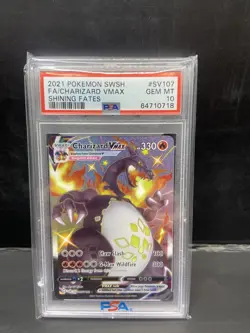 2021 Pokemon SWSH Shining Fates Full Art #SV107 Charizard VMAX PSA 10 Mint! - Image 1
