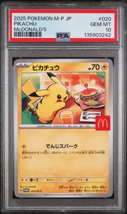 2025 POKEMON JAPANESE M-P PROMO MCDONALD'S #020 PIKACHU PSA 10 - Image 1