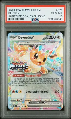2025 POKEMON PRE EN-PRISMATIC EVOLUTIONS SURPRISE BOX EXCLUSIVE EEVEE EX PSA 10 - Image 1