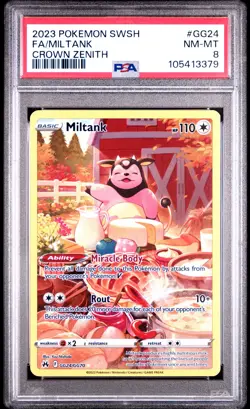 2023 POKEMON SWORD & SHIELD CROWN ZENITH #GG24 FULL ART/MILTANK PSA 8 - Image 1
