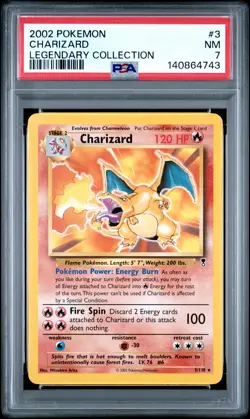 2002 POKEMON LEGENDARY COLLECTION #3 CHARIZARD PSA 7 - Image 1