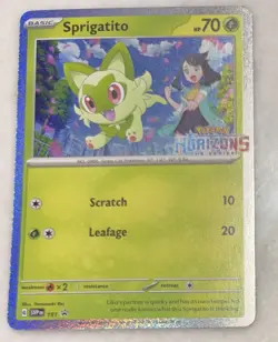 Sprigatito Pokemon Horizons Scarlet & Violet SVP 191 Holo Black Star Promo NM - Image 1