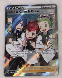 Pokemon Chili & Cilan & Cress Full Art Ultra Rare Fusion Strike -258/264-NM TCG - Image 1