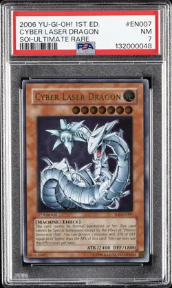 2006 YU-GI-OH! SOI-SHADOW OF INFINITY #EN007 CYBER LASER DRAGON PSA 7 - Image 1