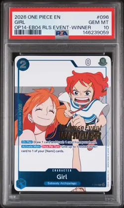 2026 ONE PIECE PROMOS THE AZURE SEA'S SEVEN RELEASE EVENT-WINNER GIRL PSA 10 - Image 1
