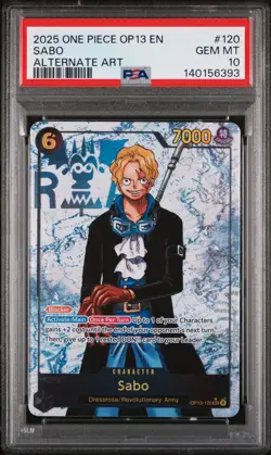2025 ONE PIECE OP13-CARRYING ON HIS WILL ALTERNATE ART #120 SABO PSA 10 - Image 1