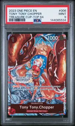 2023 ONE PIECE PROMOS TREASURE CUP 2023-TOP 64 #006 TONY TONY CHOPPER PSA 9 - Image 1