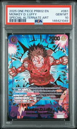 2025 ONE PIECE PRB02-PREMIUM BOOSTER SPECIAL ALT ART #061 MONKEY D. LUFFY PSA 10 - Image 1