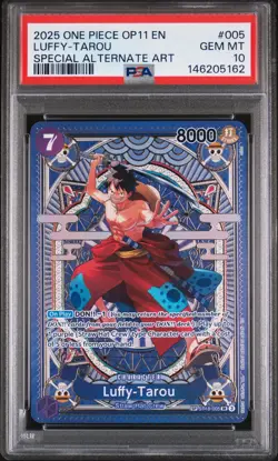 2025 ONE PIECE A FIST OF DIVINE SPEED SPECIAL ALT ART #005 LUFFY-TAROU PSA 10 - Image 1