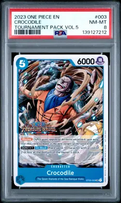 2023 ONE PIECE PROMOS TOURNAMENT PACK VOL.5 #003 CROCODILE PSA 8 - Image 1