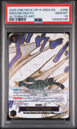 2026 ONE PIECE OP14-EB04-THE AZURE SEA'S SEVEN ALTERNATE ART GROUND DEATH PSA 10 - Image 1
