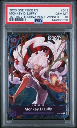 2023 ONE PIECE PROMOS 1ST ANV TOURNAMENT-WINNER #041 MONKEY D. LUFFY PSA 10 - Image 1