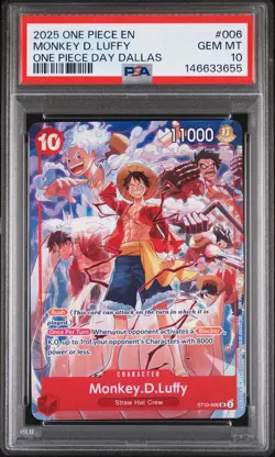 2025 ONE PIECE PROMOS ONE PIECE DAY DALLAS #006 MONKEY D. LUFFY PSA 10 - Image 1