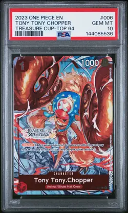 2023 ONE PIECE PROMOS TREASURE CUP 2023-TOP 64 #006 TONY TONY CHOPPER PSA 10 - Image 1
