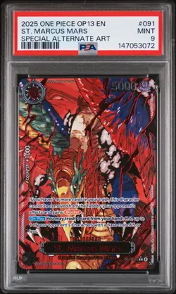2025 ONE PIECE CARRYING ON HIS WILL SPECIAL ALT ART #091 ST. MARCUS MARS PSA 9 - Image 1