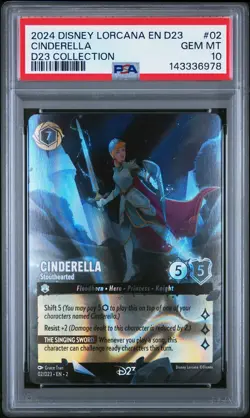 2024 DISNEY LORCANA EN D23-D23 EXPO PROMO #02 CINDERELLA - STOUTHEARTED PSA 10 - Image 1