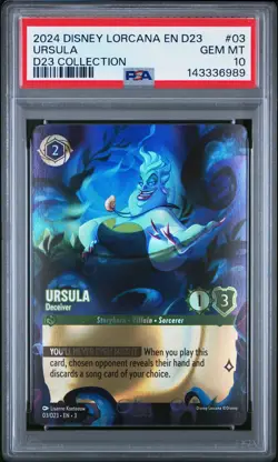 2024 DISNEY LORCANA D23 EXPO PROMO D23 COLLECTION #03 URSULA - DECEIVER PSA 10 - Image 1