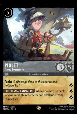 Piglet - Sturdy Swordsman #191 Disney Lorcana Ursula's Return X1 - Image 1
