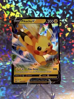 Pokemon TCG Pikachu V SWSH Black Star Promo SWSH285 Holo Promo Card - Image 1