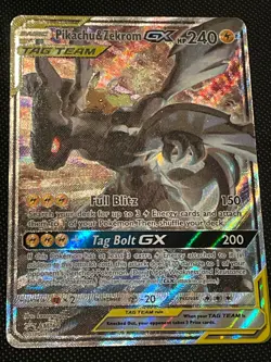 Pokemon Pikachu & Zekrom GX SM168 lp-mp + Tag Team Promo Card Full Art Card - Image 1