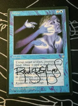 Signed Infuse Magic the Gathering art proof card Ice Age artist Randy Gallagos - Image 1