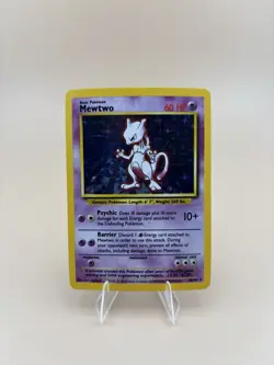 Pokemon Mewtwo Holo Rare Card 010/102 Base Set - Image 1