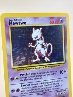 Pokemon Mewtwo Holo Rare Card 010/102 Base Set - Image 2