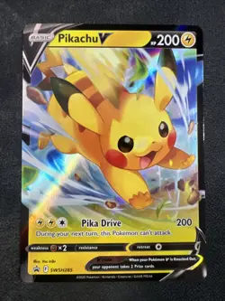 Pikachu V - SWSH285 - Pokemon Sword & Shield Promo Ultra Rare Holo Card NM - Image 1